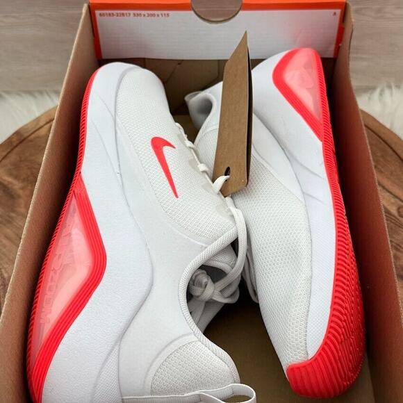 Nike Air Zoom Bella 7 Wmns Size 11 Workout Shoes White Bright Crimson FZ1689-101 - Picture 8 of 11